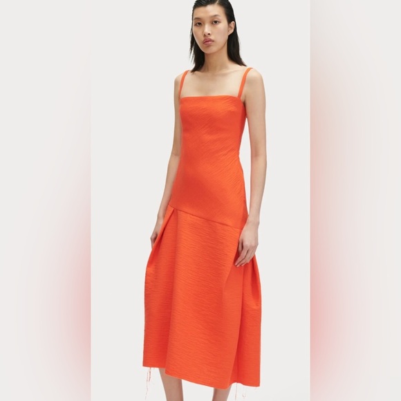 Rachel Comey Voila dress midi coral raw hem size 12 new - Picture 1 of 9
